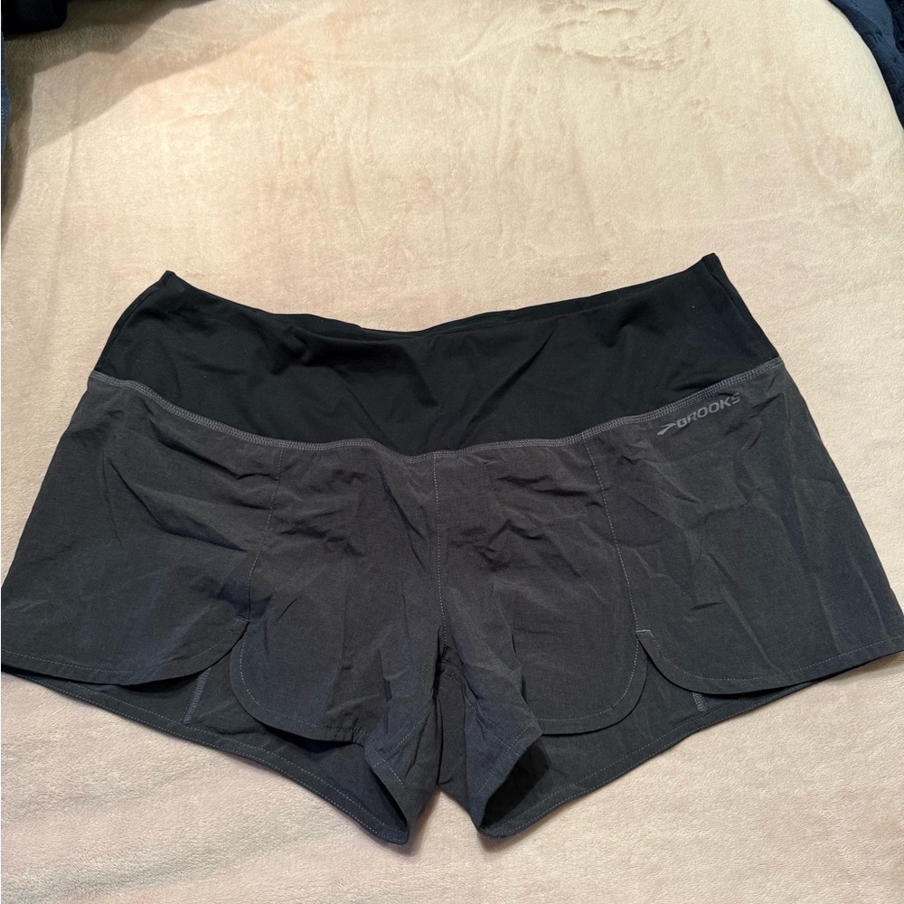 Brooks Women's Charcoal and Black Athletic Shorts